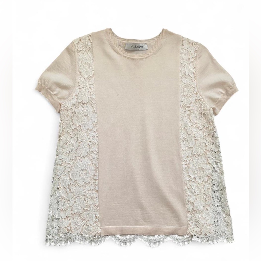 Vintage Valentino Lace Panel Blouse. Size Large